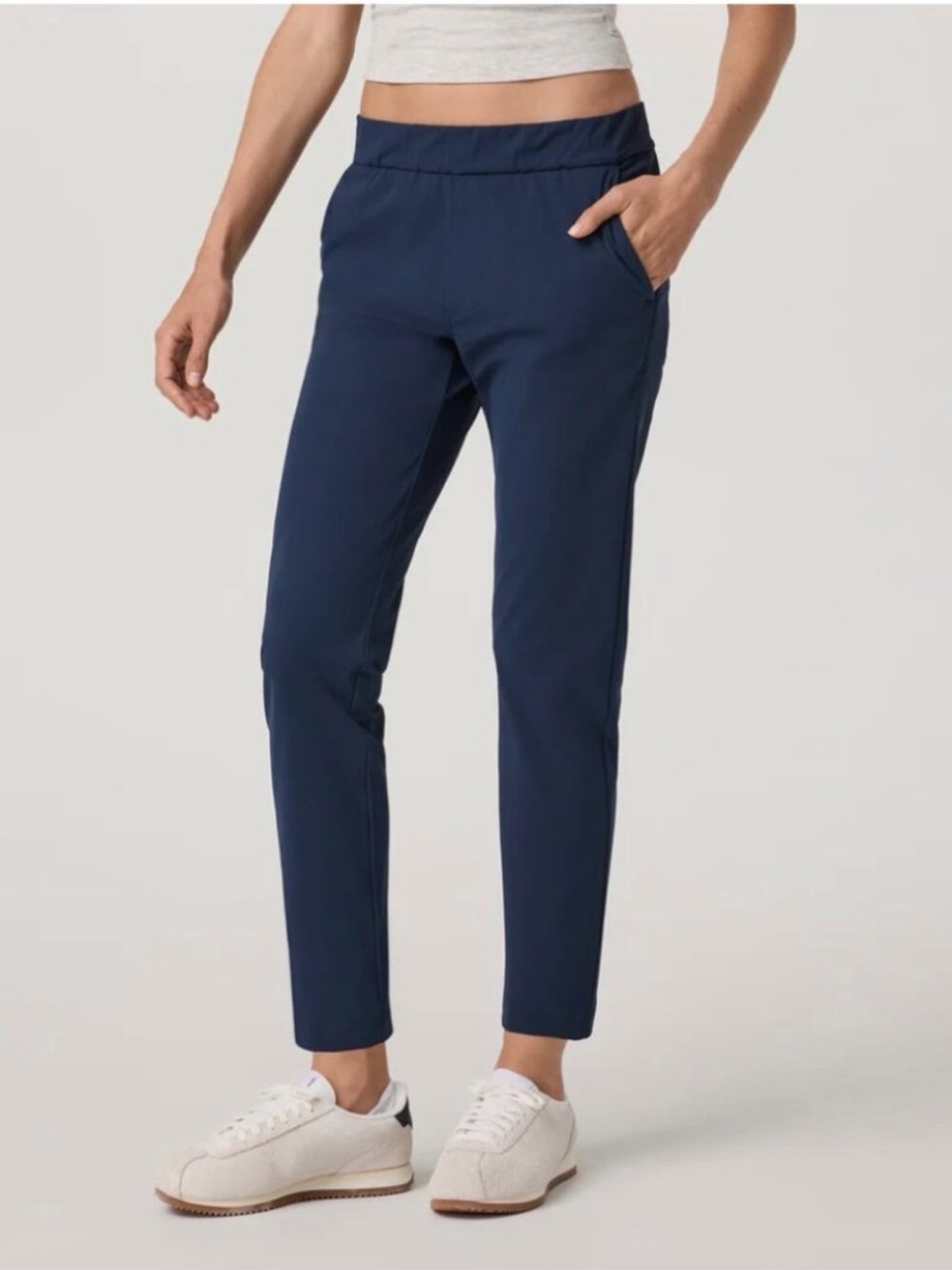 Vuori Miles Ankle Pant L Navy Blue Breathable Stretch Quik Dry Athleisure